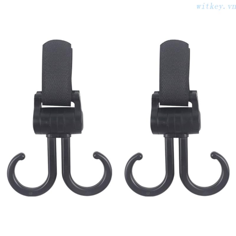 Móc Treo Đồ Gắn Xe Đẩy Em Bé Có Thể Điều Chỉnh Xoay 360 Độ Tiện Dụng°Móc Treo Đồ Đa Năng Gắn Xe Đẩy Em Bé