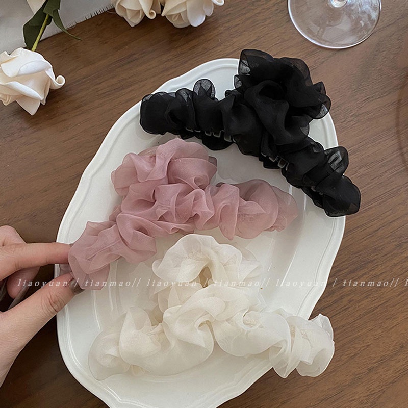 Kẹp Tóc Phối Lưới Thời Trang Mùa Hè Phong Cách Hàn Quốc Dành Cho Nữ