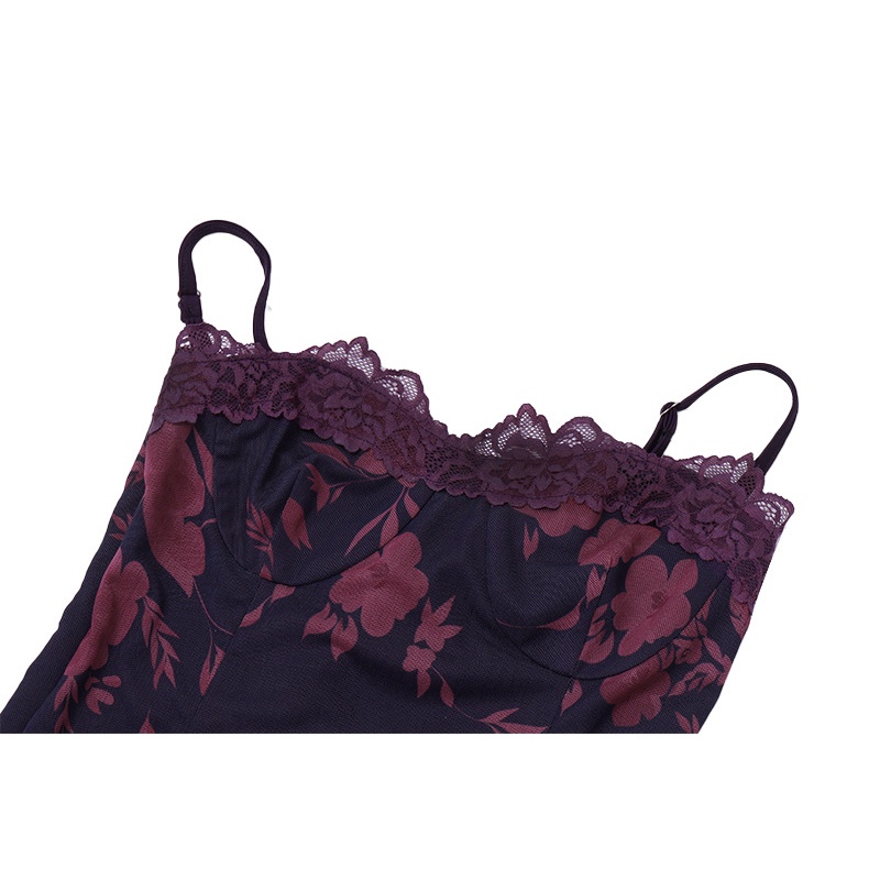 Đầm Maxi Hai Lớp In Họa Tiết Màu Tím Phong Cách Thanh Lịch