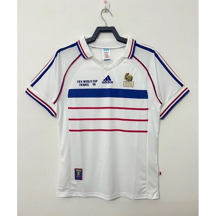Áo Thun Bóng Đá Đội Tuyển Zidae Hry MAILLOT DE FOOT POGBA Pháp Cổ Điển Pháp 1998 Pháp