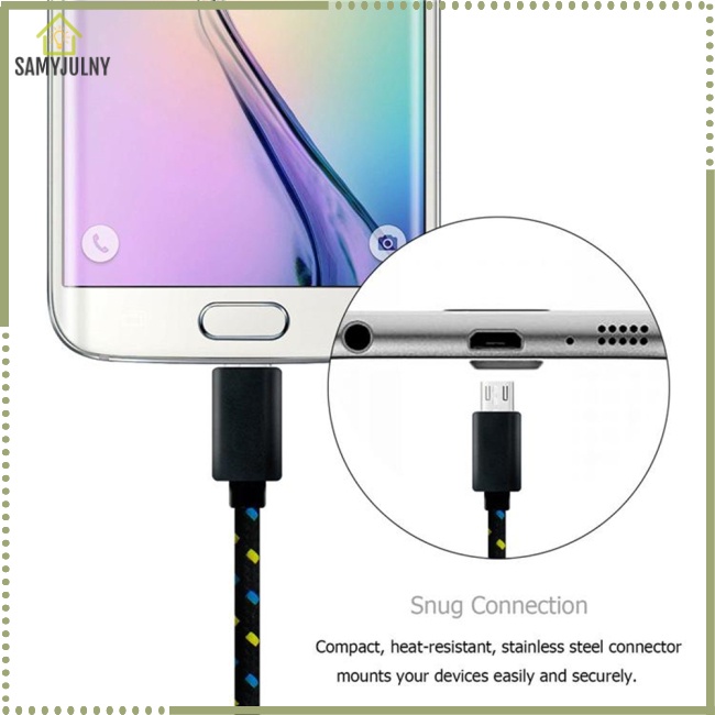 Cáp Sạc Nhanh Micro-usb Sợi Nylon Bện Cho Điện Thoại Android S7