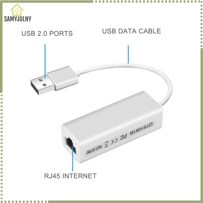 Thẻ Mạng Cổng Usb2.0 Sang Rj45 10mbps Và Rj45 Ethernet Lan Cho Windows Xp 7 8