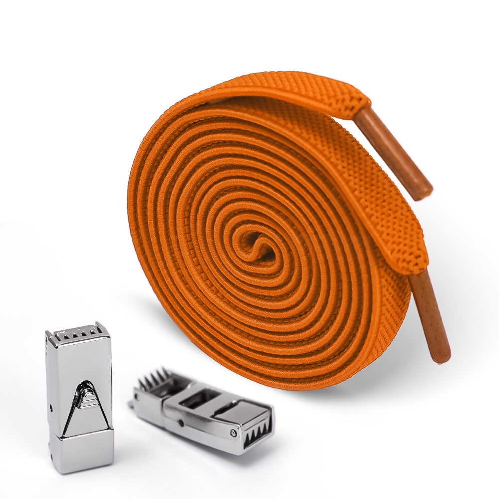 1set Dây Giày Lười Đế Phẳng Không Cần Buộc Co Giãn Khóa Lò Xo Không Cần Buộc Dành Cho Người Lớn Và Trẻ Em