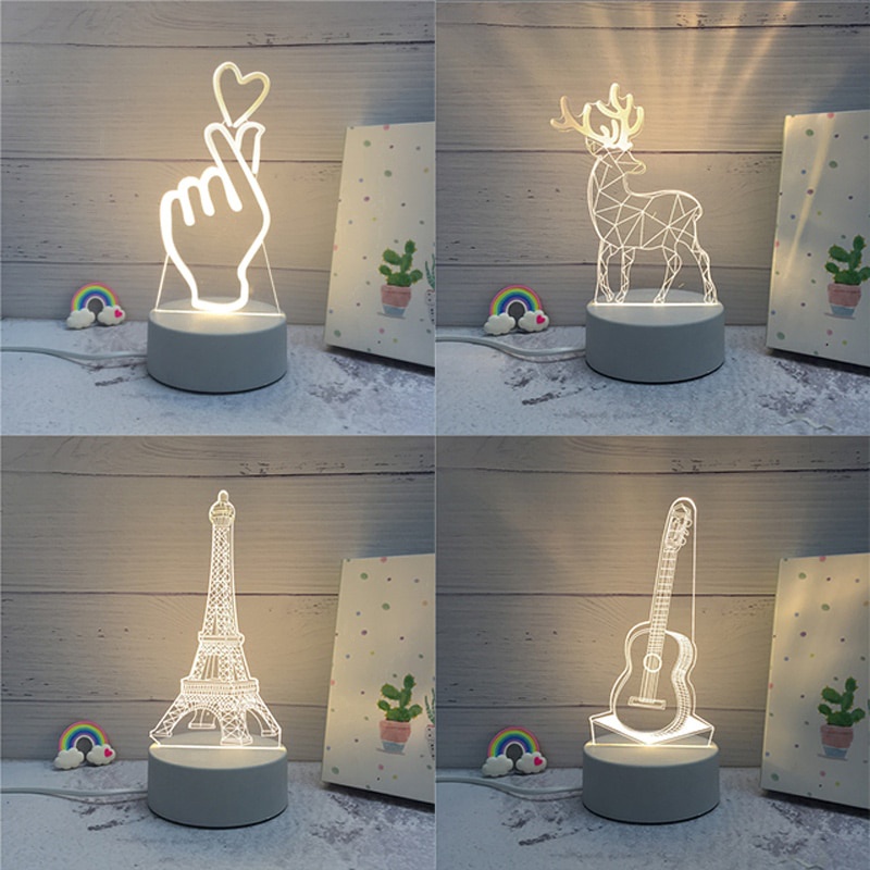 Đèn Ngủ LED 3D Cảm Ứng Để Bàn