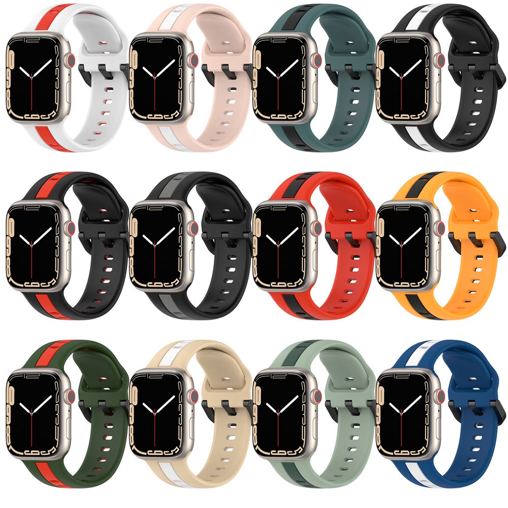 Dây Đeo Thay Thế Bằng Silicone Mềm Thoáng Khí Cho iWatch Series 8 7 6 5 4 3 2 1 44mm 45mm 49Mm