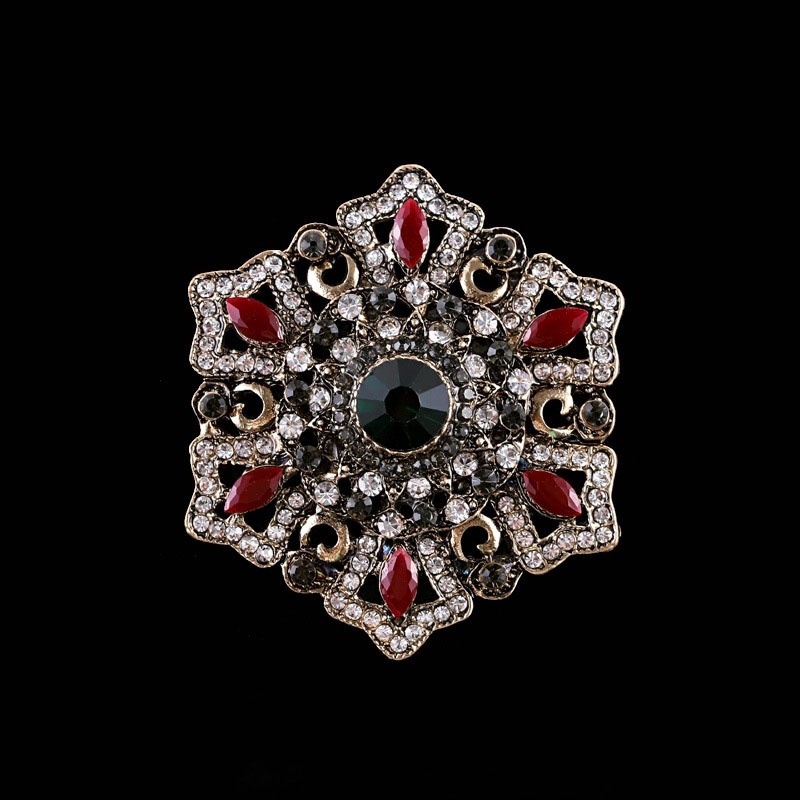 Ghim Cài Áo Bằng Kim Loại Đính Đá Pha Lê Sang Trọng Phong Cách Cổ Điển Cho Nam Và Nữ