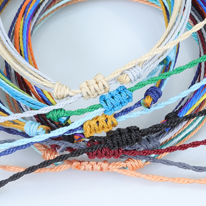 1 Lắc Chân Dây Thừng Nhiều Lớp Nhiều Màu Sắc Chống Nước Có Thể Điều Chỉnh Phong Cách Bohemian