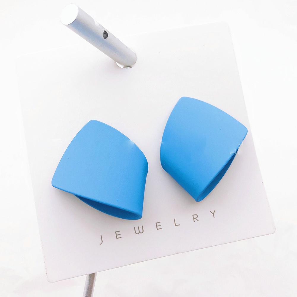 1 Cặp Bông Tai Hình Học Nhiều Màu Sắc Thiết Kế Bất Đối Xứng Sáng Tạo