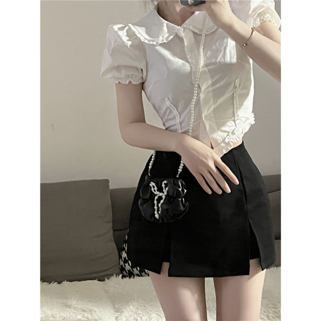 Áo Kiểu Tay Phồng Cổ Búp Bê Màu Trắng Thiết Kế Mới Ngọt Ngào Thời Trang Dành Cho Mùa Hè