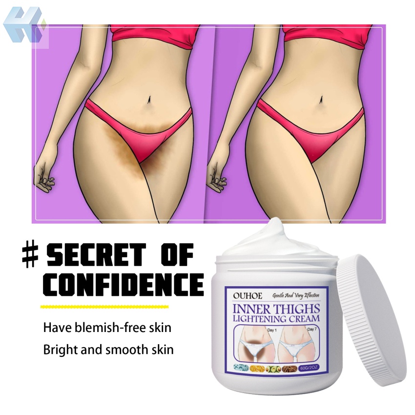 Kem Làm Trắng Vùng Da Dưới Cánh Tay / Đầu Gối / Mông / Vùng Kín Dưỡng Ẩm Loại Bỏ Melanin 60g