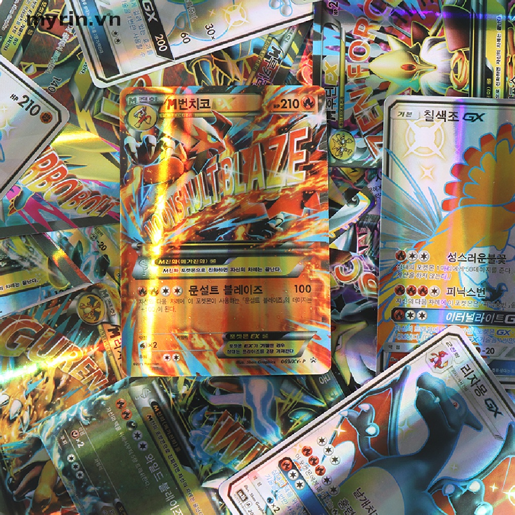 Set 100 / 120 Tấm Thẻ Bài Pokemon VSTAR Vmax GX Tiếng Anh Hàn Quốc