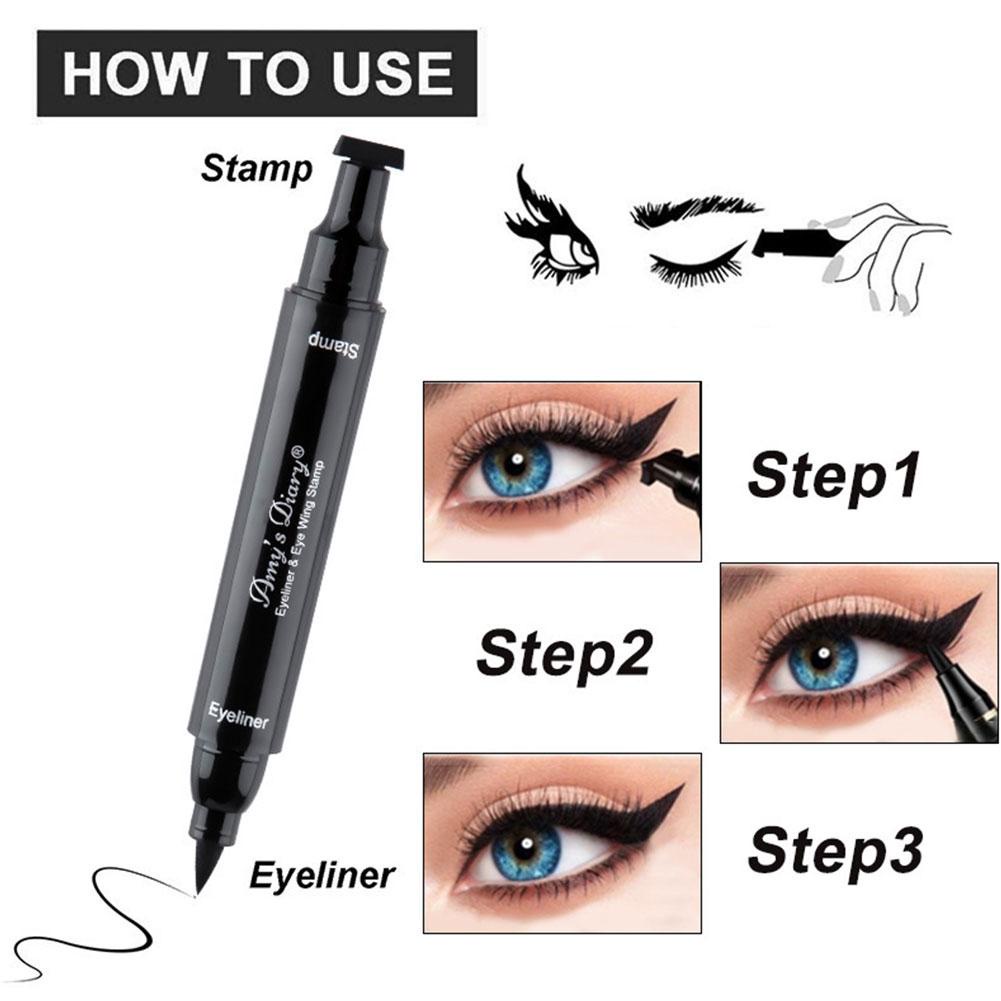 Bút Kẻ Mắt Hai Đầu Chống Thấm Nước Có Đầu Đóng Dấu Cỡ Lớn I1N0