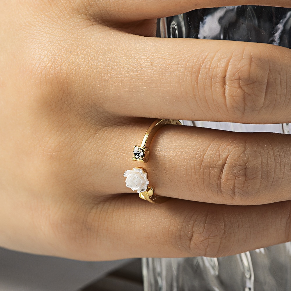 Nhẫn Hở Hình Hoa Trà Tùy Chỉnh Thời Trang Cho Nữ / Nữ