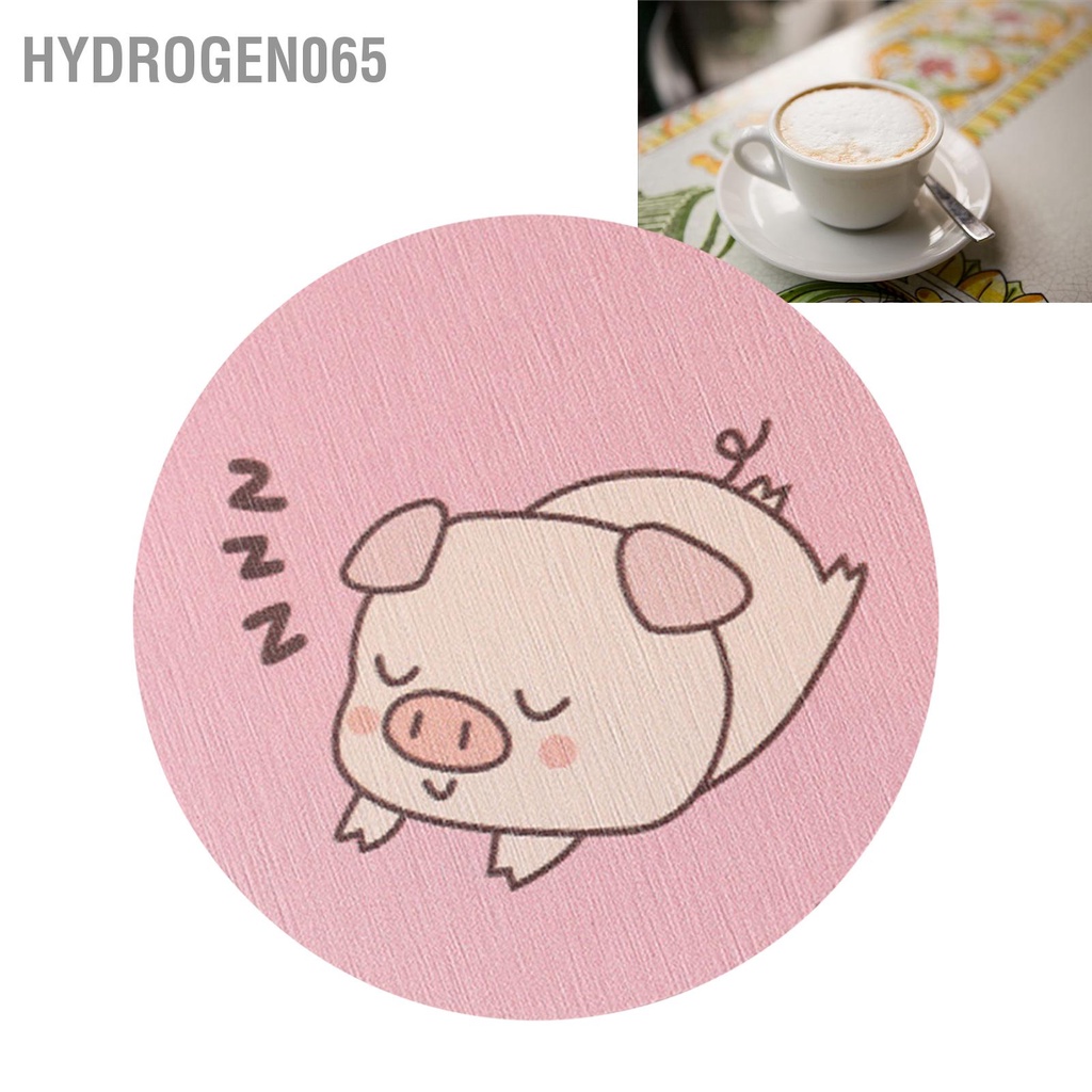 Tấm Lót Ly Hình Tròn Họa Tiết Đá Hoa Cương Hoạt Hình Cách Nhiệt Chống Bỏng Tiện Dụng