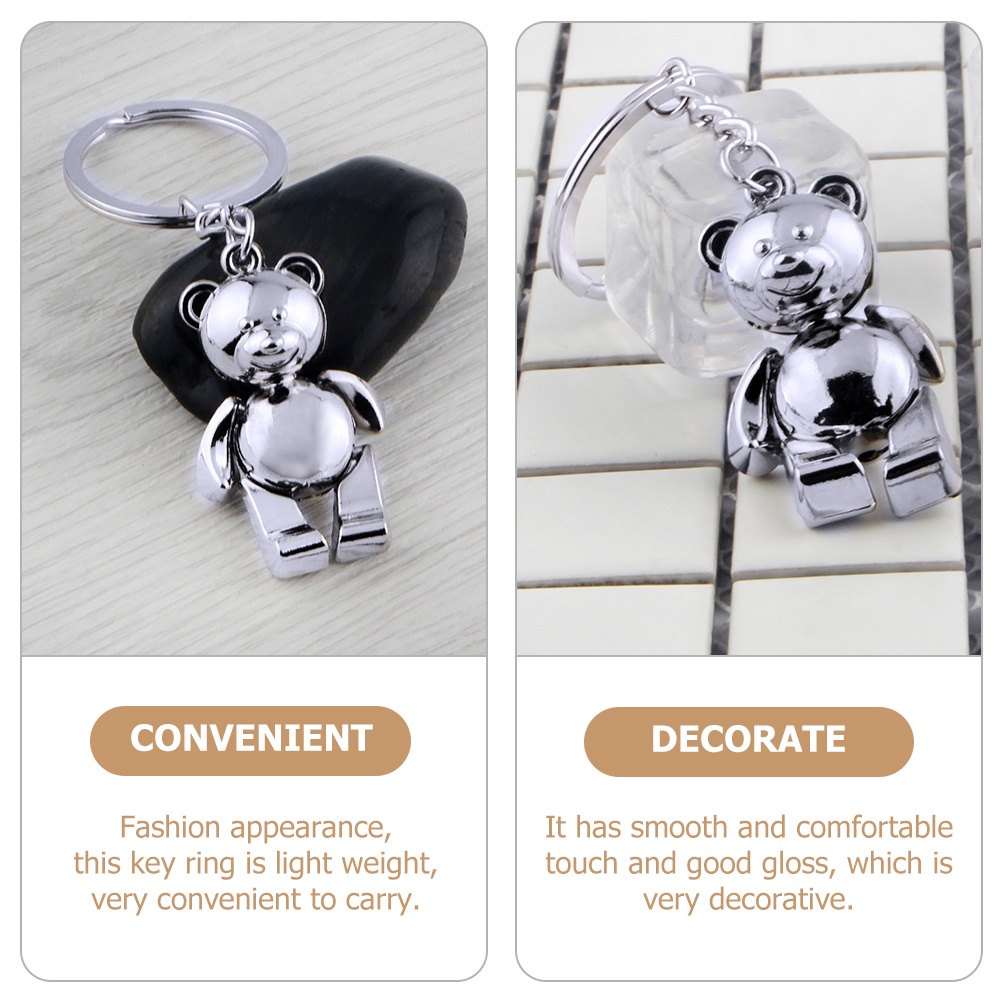 Set 3 Móc Khóa Hình Gấu May Mắn Cho Nam