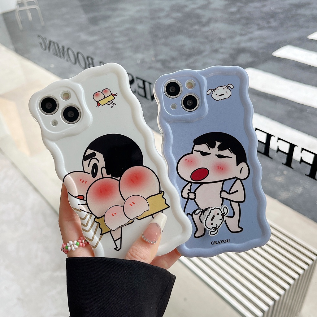Ốp Điện Thoại Chống Sốc Hình Cậu Bé Bút Chì 3D Cho iPhone 14Promax 14Pro 14 13Promax 13 12 12Promax 11Promax 11 X 8P 7