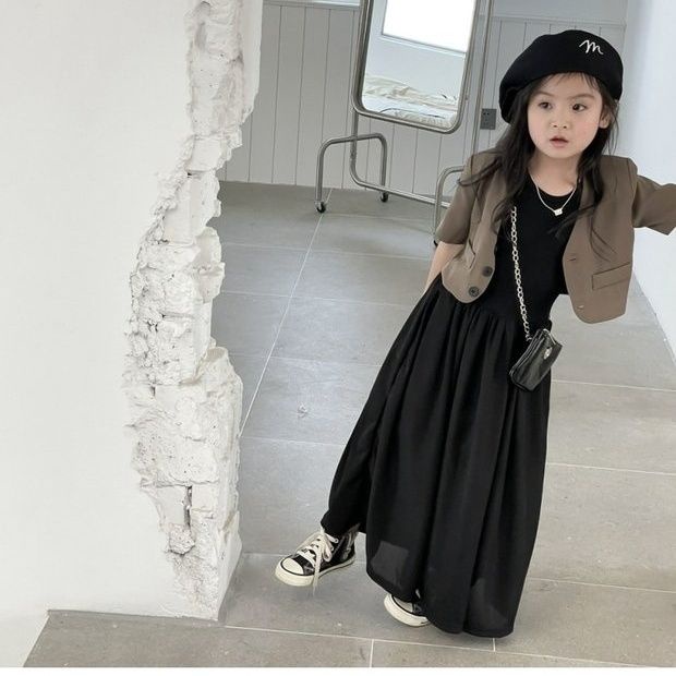 Đầm Đen Dáng Dài Thoáng Khí Phong Cách Phương Tây Thời Trang Mùa Hè Cho Nữ