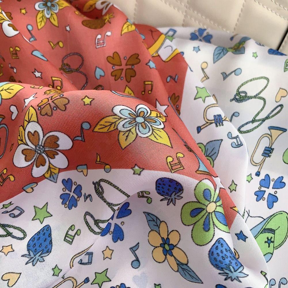 Khăn Quàng Cổ Vuông In Họa Tiết Hoa Chống Nắng Mùa Hè Cho Nữ VANES1