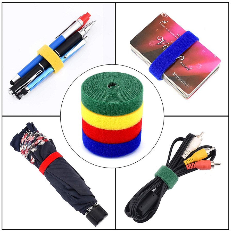 Dây Băng Gai Cuốn Thu Gọn Dây Điện, Dây Băng Gai Quấn Dây Cáp, Dây Cột Phụ Kiện dài 1.5 mét