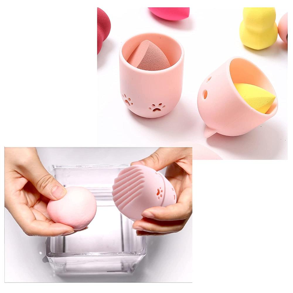 Hộp Đựng Mút Trang Điểm Bằng Silica Gel Chống Bụi Giá Đỡ