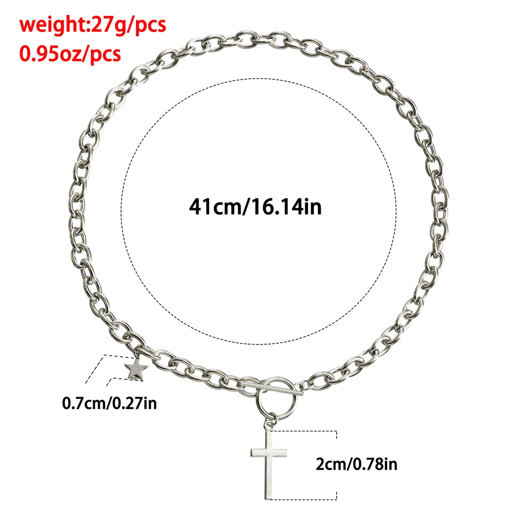 Vòng Cổ Dây Xích Kim Loại Dày Mặt Hình Gia Vị Đơn Giản Cá Tính Cho Nữ