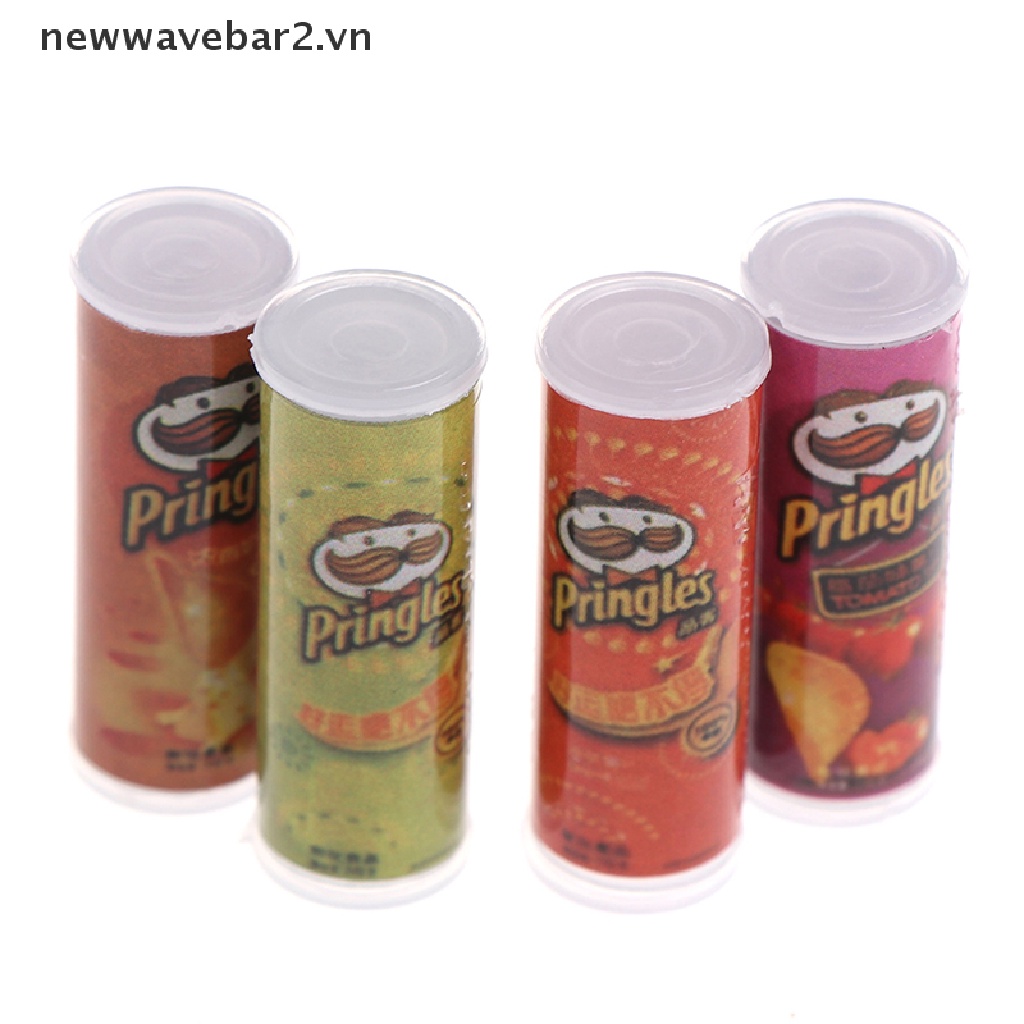 Set 4 Mô Hình Chai Khoai Tây Chiên Tỉ Lệ 1: 12 Dùng Để Trang Trí Nhà Búp Bê