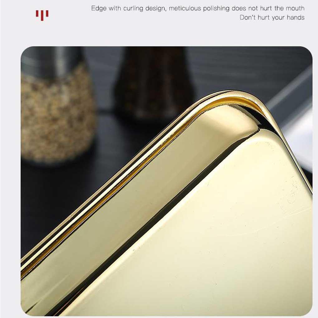 Khay Nướng Bánh Hình Chữ Nhật Bằng Thép Không Gỉ Tiện Dụng