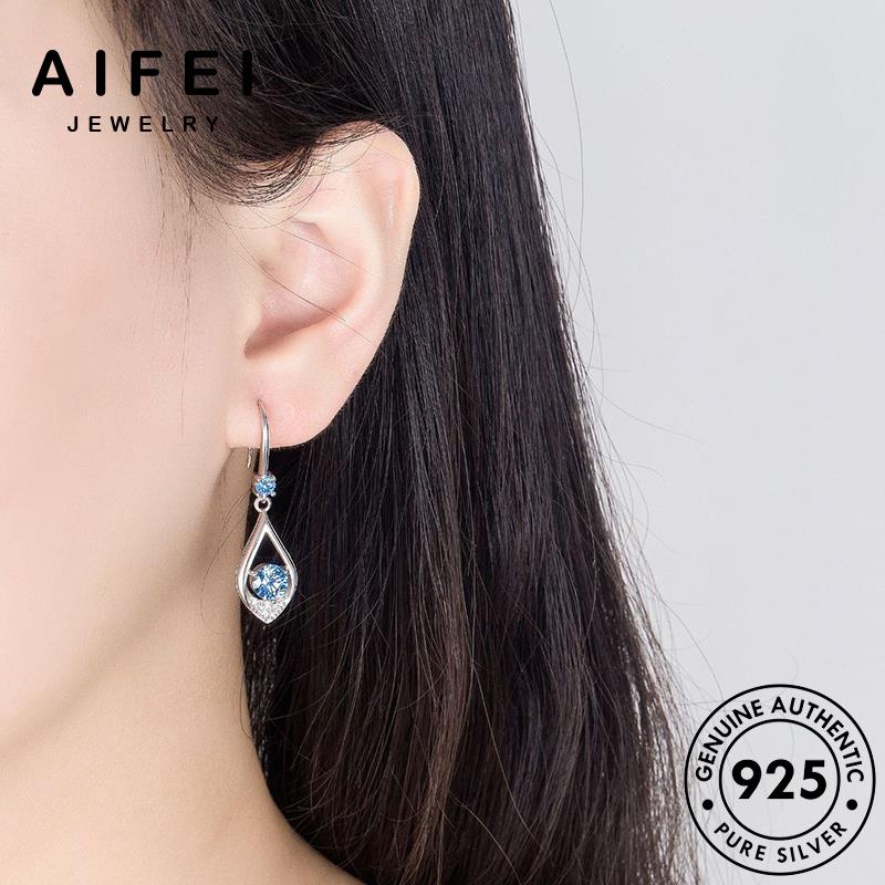 AIFEI JEWELRY vành cổ 925 nước xỏ bạc moissanite thật nguyên hình sức bông tai bản phụ Thời cương kim trang giọt tròn điển khuyên kiện thời tua hàn nữ quốc E548