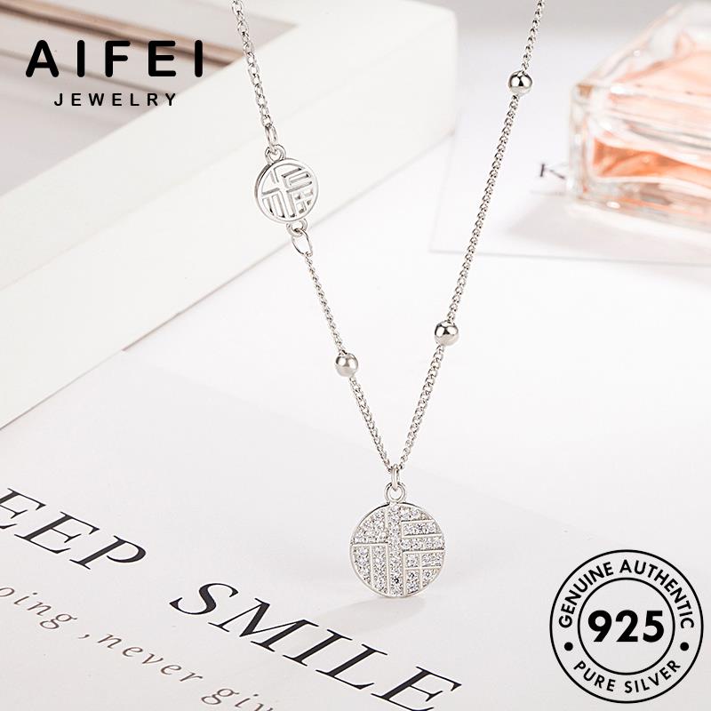 AIFEI JEWELRY quốc thật dây lành cổ sức nữ phước phụ kiện vòng nguyên vàng trang thời cổ bản bạc 925 điển cương hàn kim moissanite chuyền N308