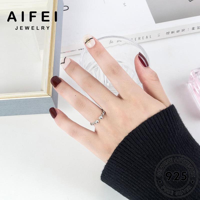 AIFEI JEWELRY thời điển nữ bản quốc sức bạc dây phụ thật kiện bện nhẫn thừng hàn nguyên 925 cổ trang R231