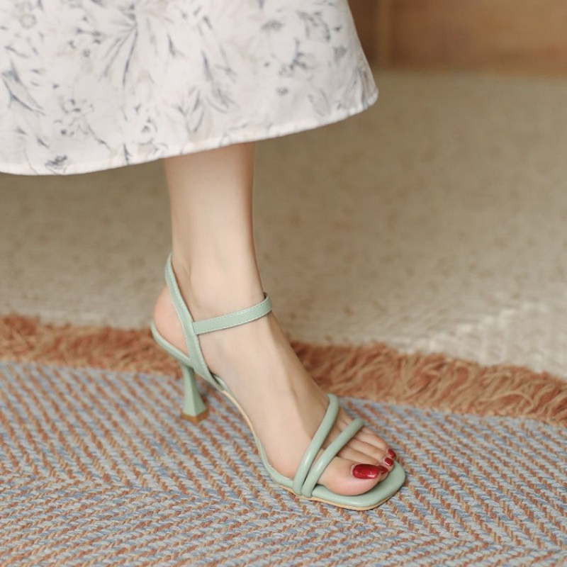 Xăng Đan Cao Gót Mũi Vuông Kiểu Hàn Quốc Thời Trang Mùa Hè 02512