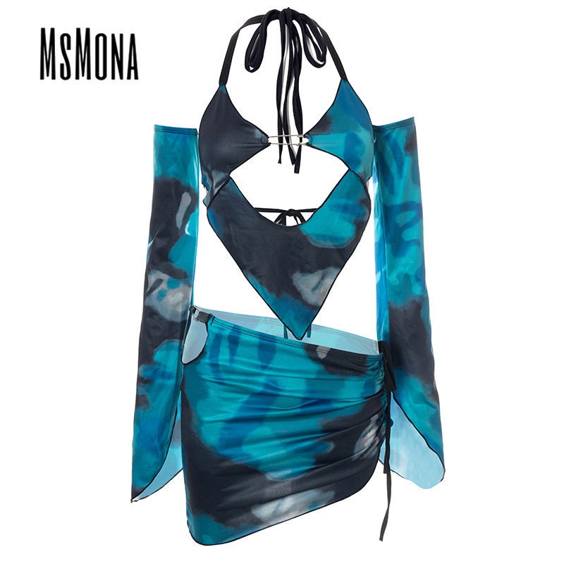 Bộ Đồ Bơi Lưng Thấp Màu Nhuộm Thời Trang 2023 Quyến Rũ Cho Nữ