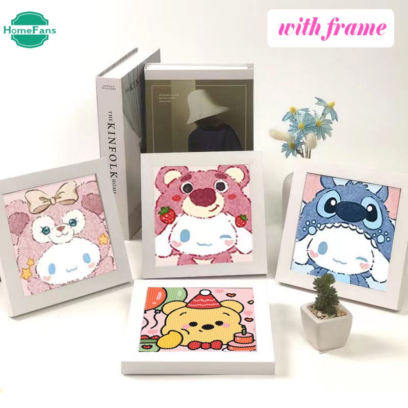SANRIO Bộ Tranh Đính Đá Họa Tiết Hoạt Hình Winnie the Pooh Độc Đáo DIY Dùng Trang Trí