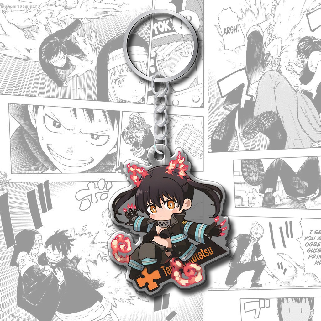 Móc khóa Enen no Shouboutai Anime Manga Chibi Cute 01MKFF03 Quà Tặng Cho Cặp Đôi Bạn Bè Gia Đình