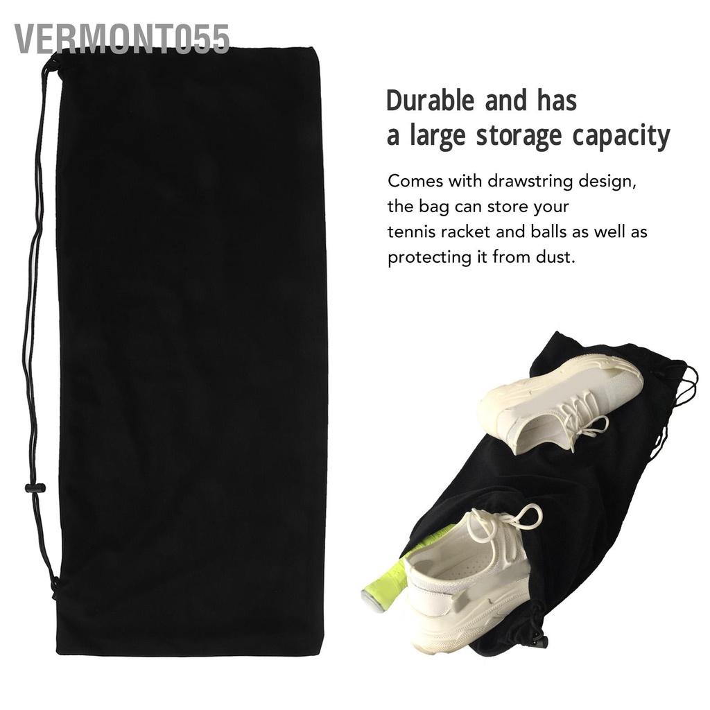 Có thể bán buôn Túi Đựng Vợt Tennis Bằng Vải Nhung Có Dây Rút Tiện Dụng vermont055 Hàng giao ngay
