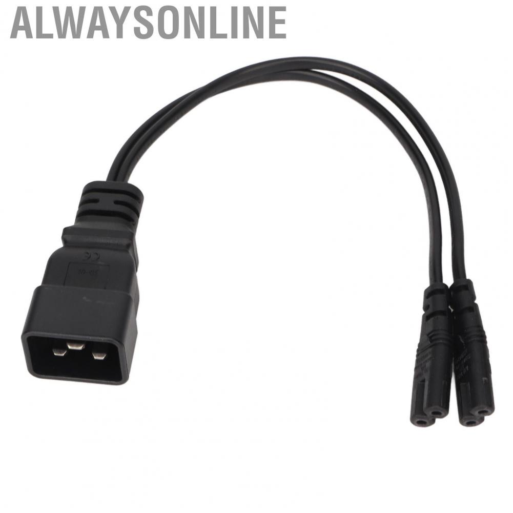 Alwaysonline Y Power Splitter Cable  Reinforced Design Flame Retardant Dual IEC320 C7 To C20 Cord Tensile 12.6in for Printer