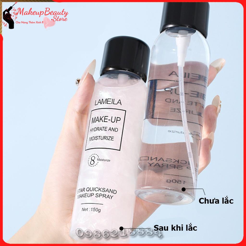 Xịt khoá nền trang điểm ánh nhũ Lameila Star Quicksand Makeup Spray LMS1 MS 366