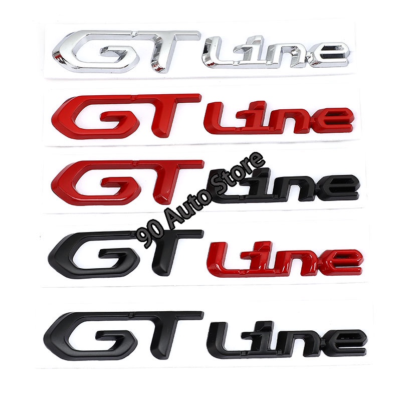 1 Miếng Dán Trang Trí Thân Xe Hơi Peugeot GT Line GT GTI Bằng Kim Loại Kích Thước 12x1.8cm