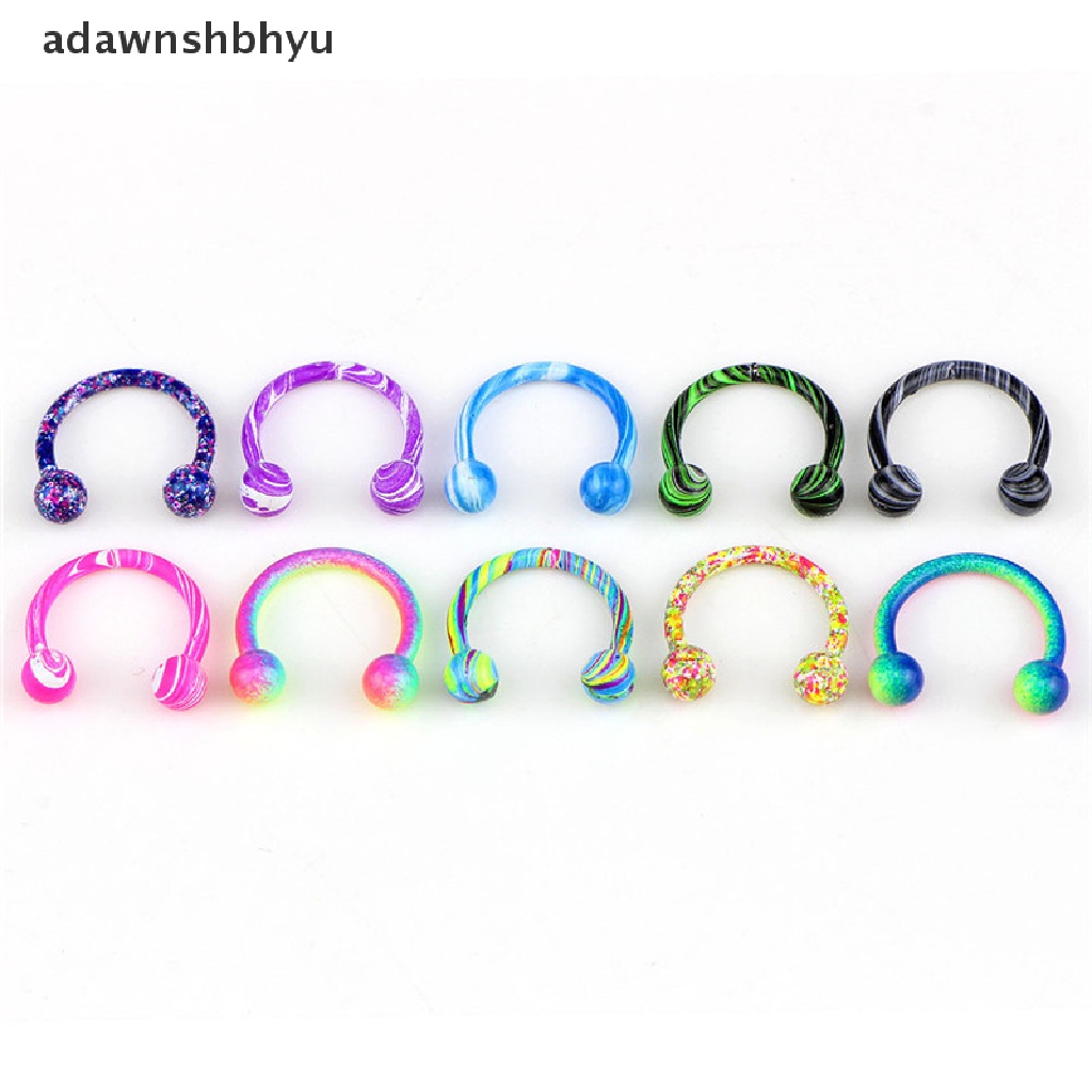 Set 10 Khuyên Mũi / Môi / Tai / Mũi Bằng Thép Không Gỉ adawnshbhyu