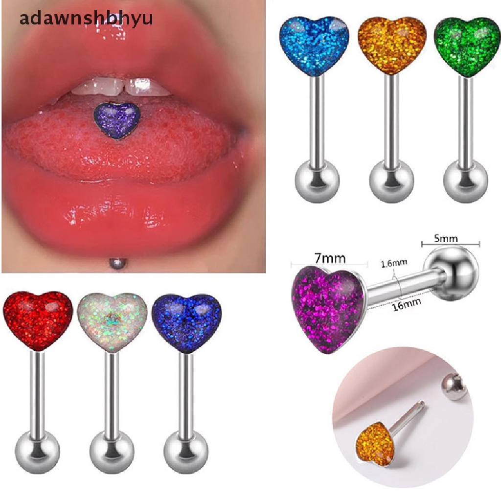 1 Khuyên Lưỡi Hình Trái Tim Chống Dị Ứng 14g Cho Nữ