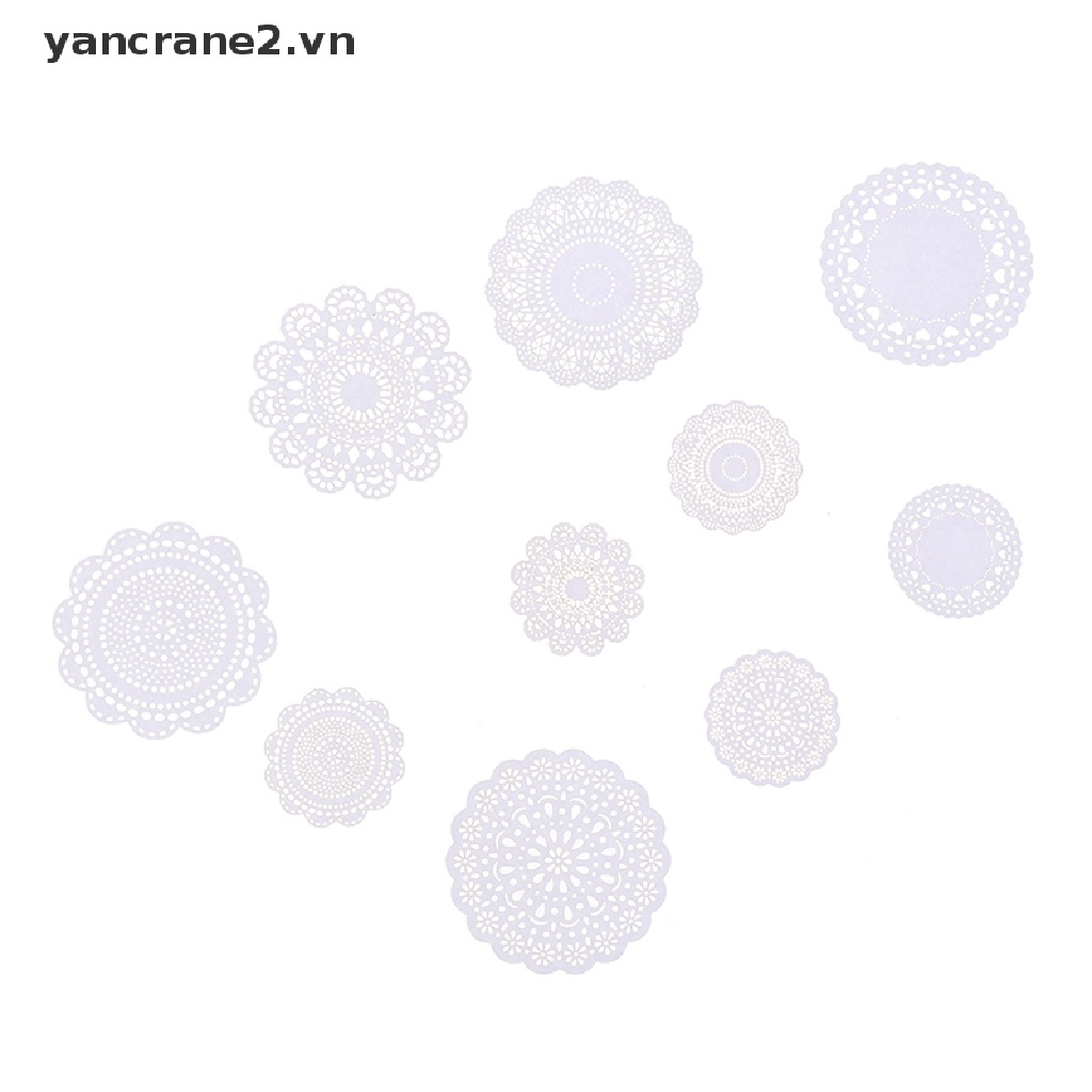 Set 2 Thảm Giấy Lót Bánh Kem Phối Ren Mini 1: 12 Cho Nhà Búp Bê {yancrane2.vn}