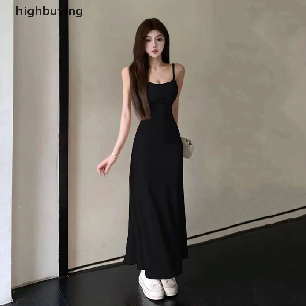 Hbvn Belle Spaghetti Đầm Dây Mảnh Retro Đường Phố Đơn Giản Hợp Thời Trang Mùa Hè Cho Nữ
