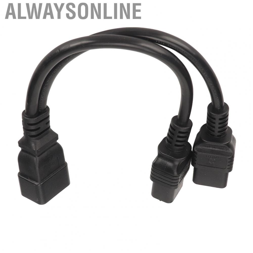 Alwaysonline Y Power Cable  Flame Retardant Waterproof Reinforced Design 12.6in Dual IEC320 C19 To C20 Cord Female Male for Printer