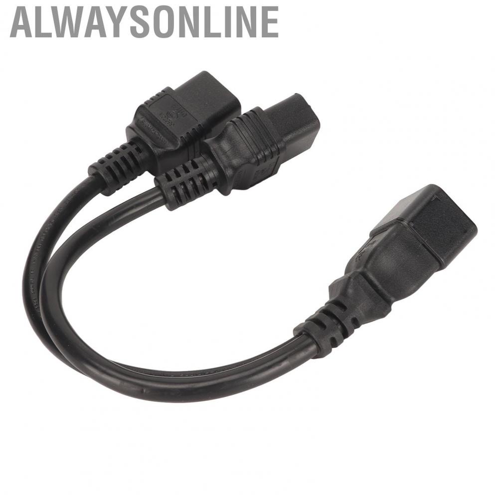 Alwaysonline Y Power Cable  Flame Retardant Waterproof Reinforced Design 12.6in Dual IEC320 C19 To C20 Cord Female Male for Printer