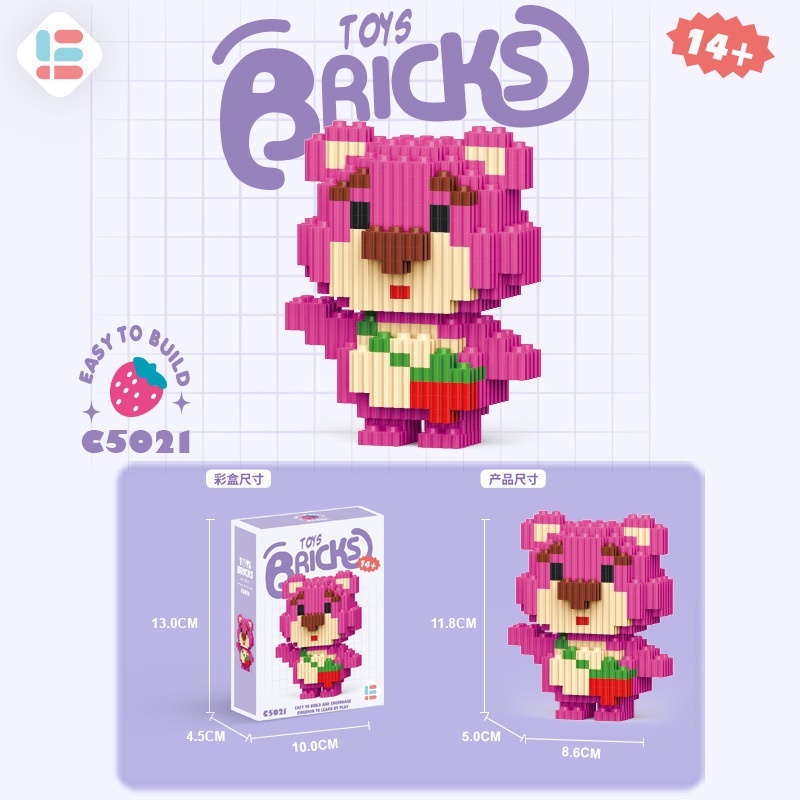 Bộ Đồ Chơi Lắp Ráp Hình Gấu Và Dâu Tây C5021-C5026