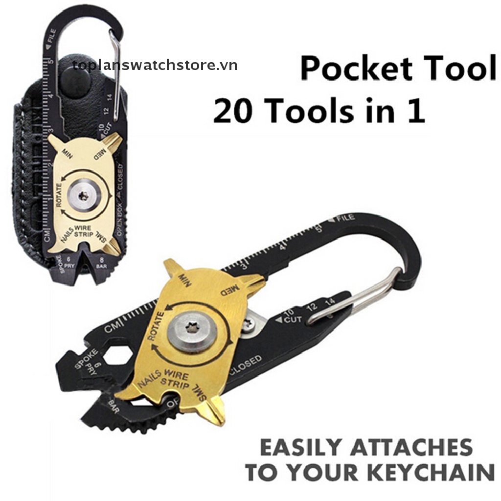 Móc Khóa Kiêm Dụng Cụ Mở Nắp Chai Đa Năng 20 Trong 1