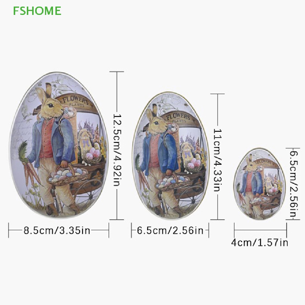 1 Hộp Thiếc Đựng Kẹo / Sô Cô La / Trứng Phục Sinh In Hình Thỏ Hoạt Hình Đáng Yêu Mới