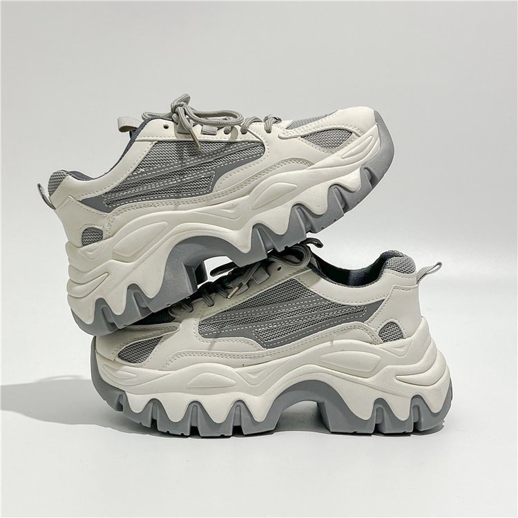 Giày Thể Thao Mũi Tròn Cột Dây Thoáng Khí Trọng Lượng Nhẹ Thoải Mái Phong Cách Ulzzang Mới