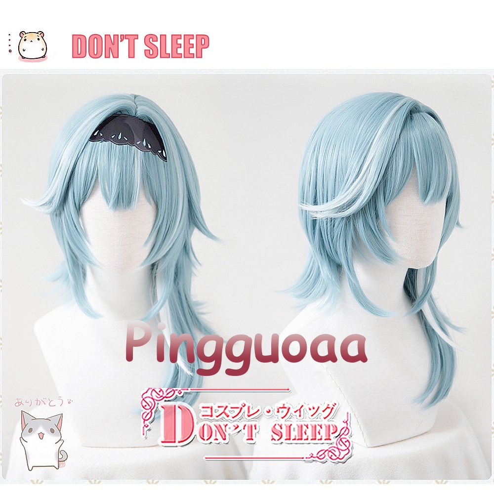 DON'T SLEEP Genshin Impact Eula Cosplay Wig Heat Resistant Synthetic Wigs