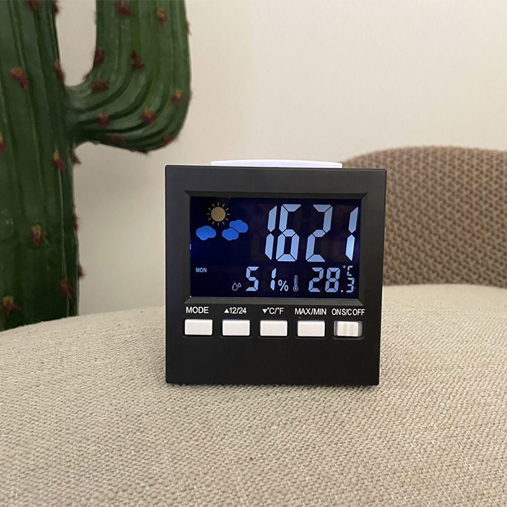 CONOPERY Đồng Hồ Báo Thức Kỹ Thuật Số Với Màn Hình LCD Hiển Thị Nhiệt Độ
